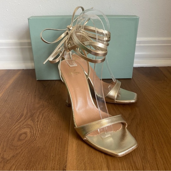 Brother Vellies
Women's Lijadu Strappy Sandal Heels Gold 6 - Picture 1 of 8